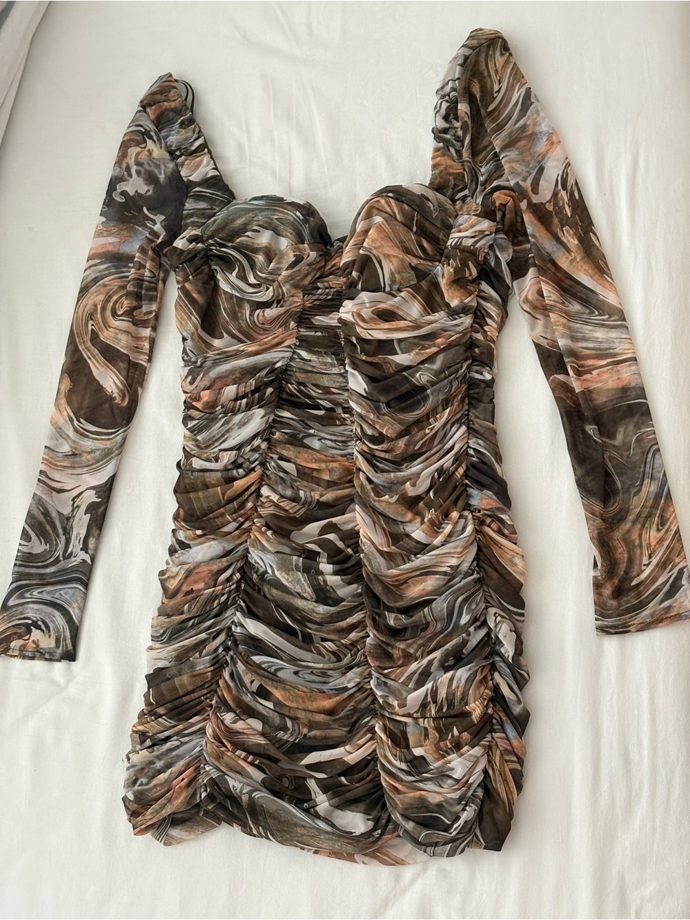 ZARA Ruched Mini Dress - Picture 2 of 8
